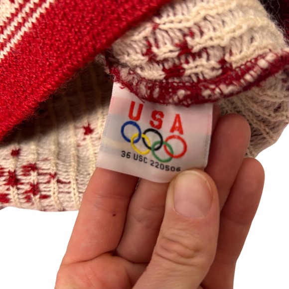 Dale of Norway US Olympic Collection Red Wool Nordic Snowflake Quarter Zip Small - Picture 5 of 16